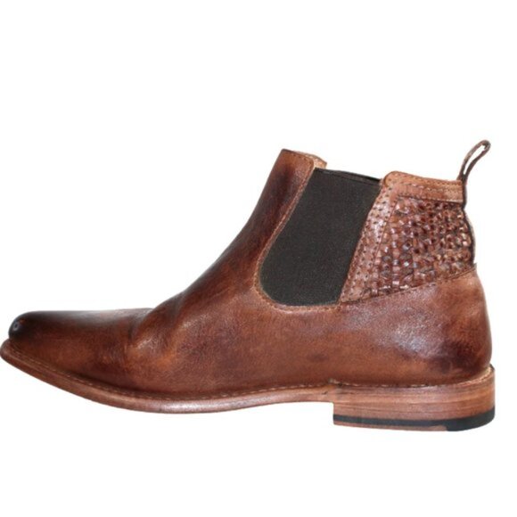 Bed Stu Rove Distressed Brown Leather Vintage Styling Slip-On Bootie Size 7 - Picture 3 of 12